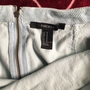 Pre-loved Forever21 Light Baby Blue Corduroy Mini-skirt